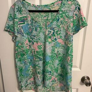 Lilly Pulitzer Multicolor V-Neck Tee